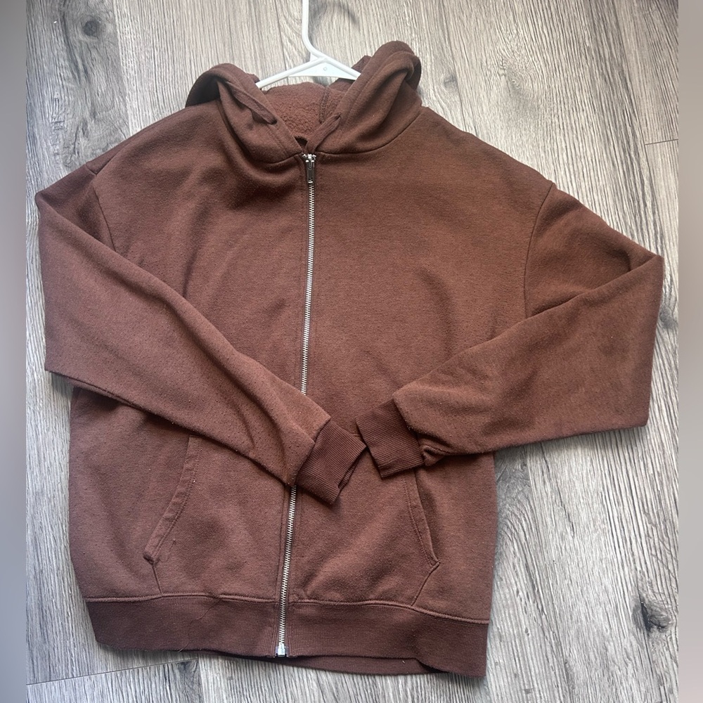 Brown zip up sweater size medium